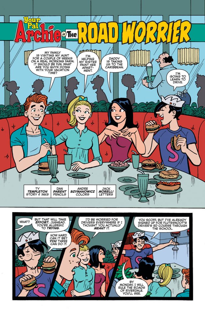 Interior page from 'Your Pal, Archie' #1. Art by Dan Parent and Ty Templeton/Archie Comics