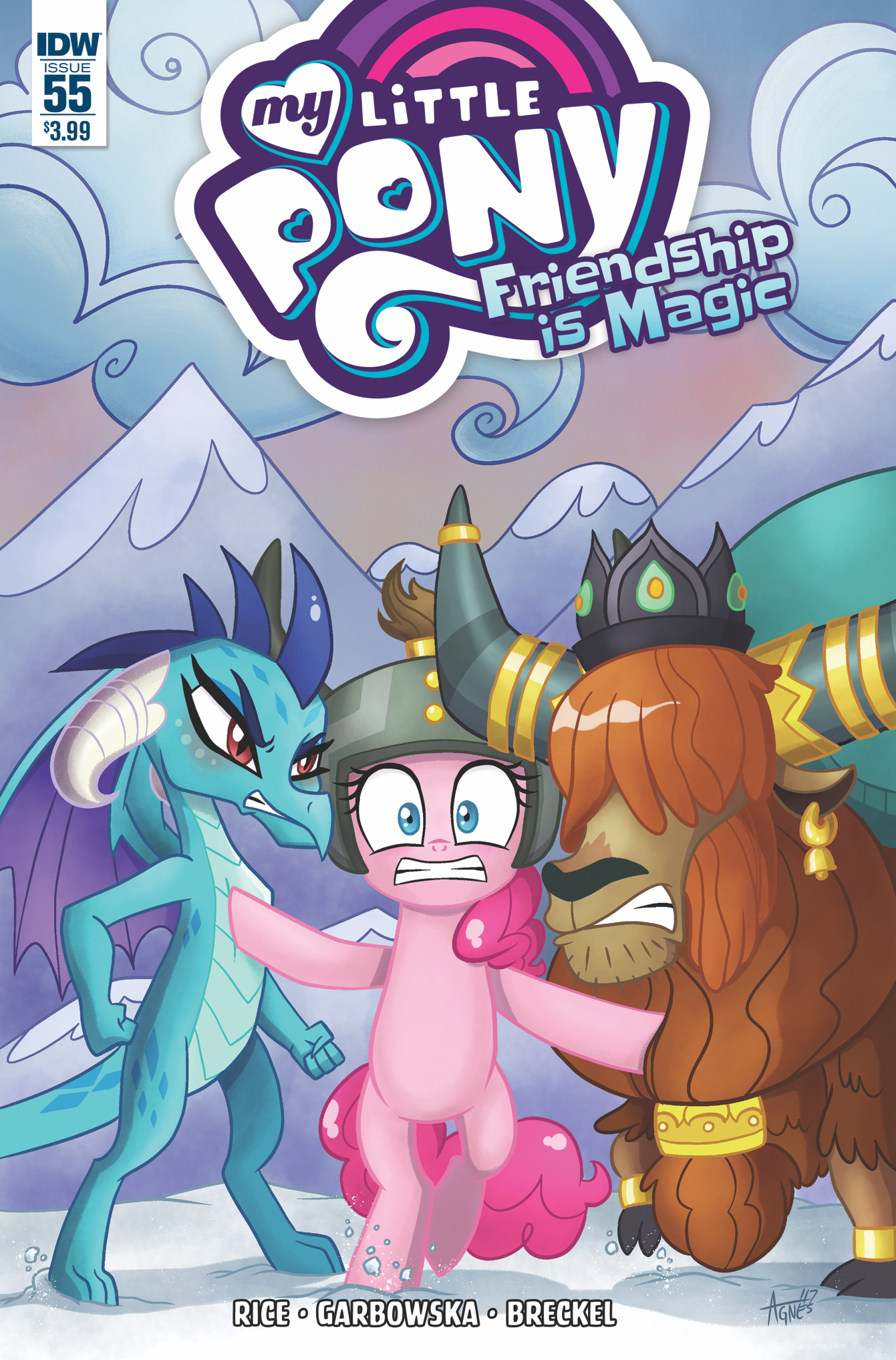 Cover to 'My Little Pony: Friendship is Magic #55'. Art by Sara Richard/IDW Publishing