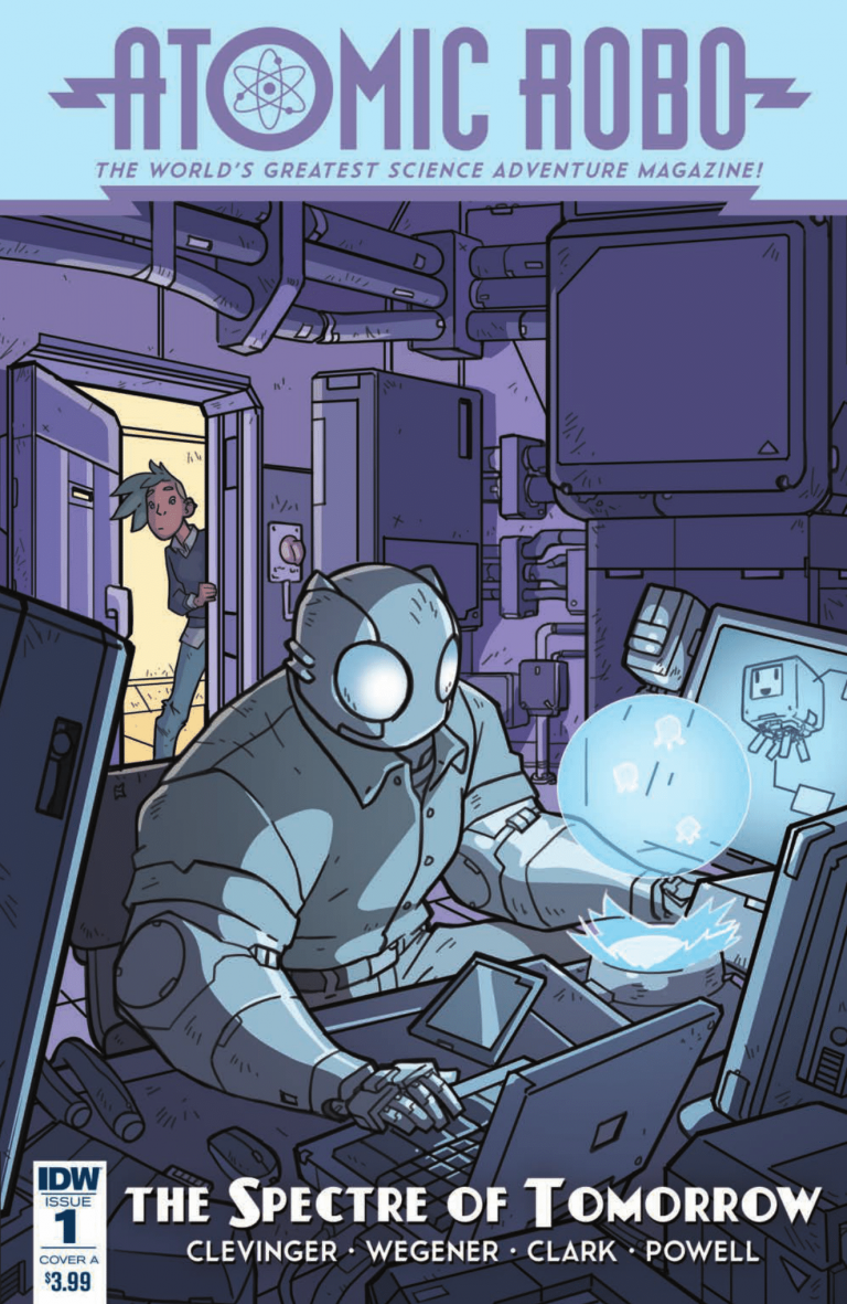 Cover to 'Atomic Robo and the Spectre of Tomorrow' #1. Art by Scott Wegener, Anthony Clark, and Jeff Powell/IDW Publishing