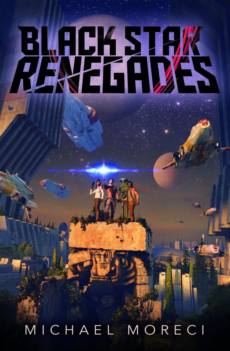 Cover to Black Star Renegades. Art by Wayne Haag. Jacket design by Lesley Worrell. Logo design by Tim Daniel/St. Martin's Press