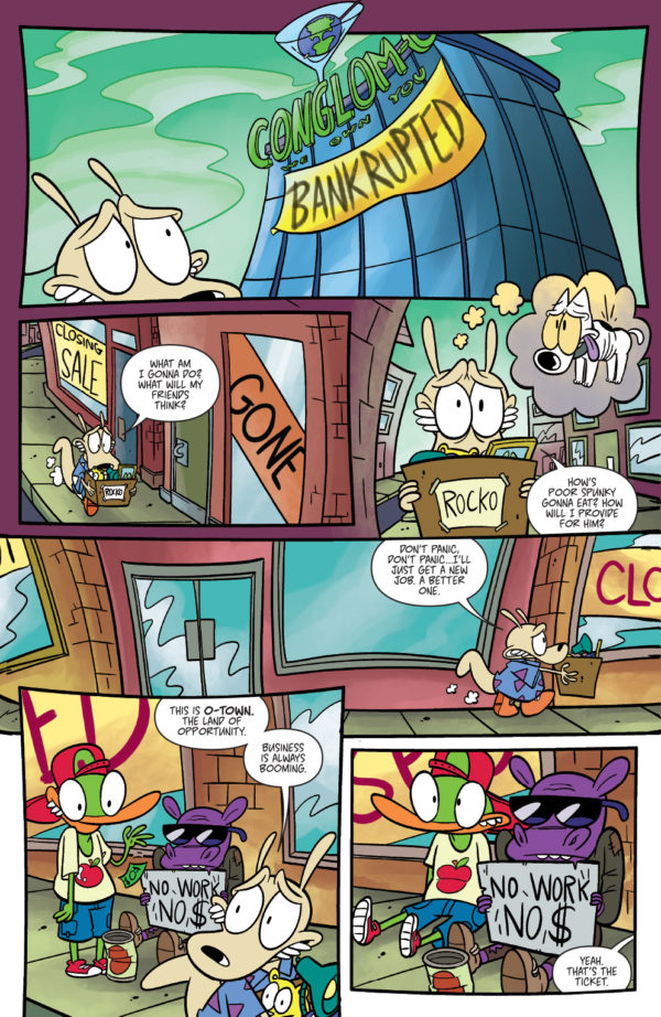 Interior page from 'Rocko's Modern Life' #1. Art by Ian McGinty, Fred C. Stresing, and Jim Campbell/BOOM! Studios/KaBOOM!