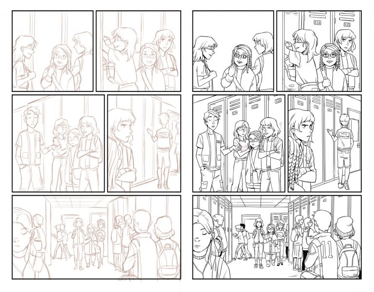 Pencils to inks sample from 'Goosebumps: Download and Die!' Image: Michele Wong/IDW Publishing