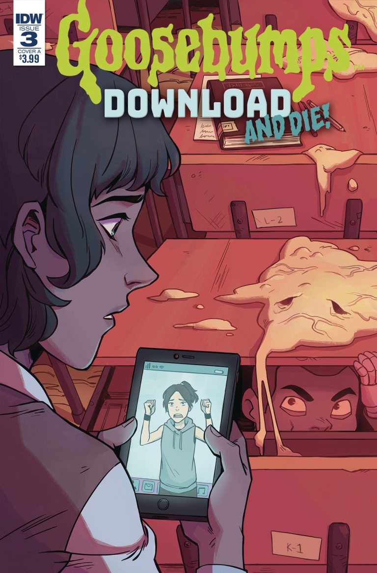 Cover to 'Goosebumps: Download and Die!' #3. Art by Michelle Wong/IDW Publishing