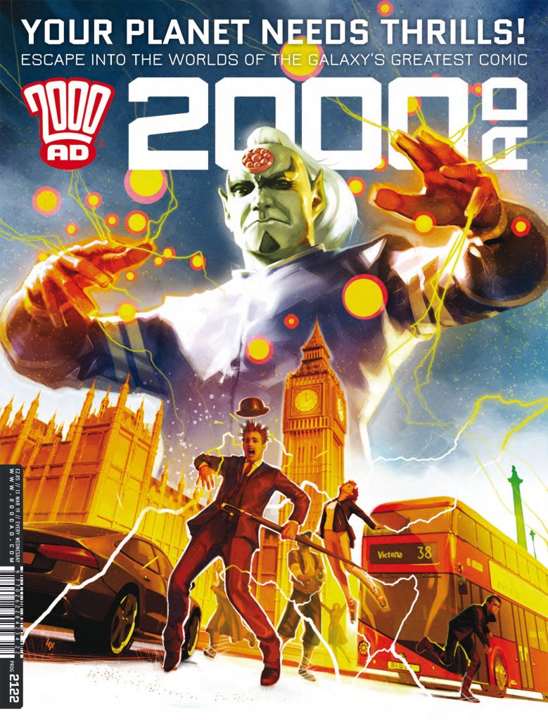 Preview: The coming of Mighty Tharg heralds four ferocious finales in '2000 AD' prog 2122